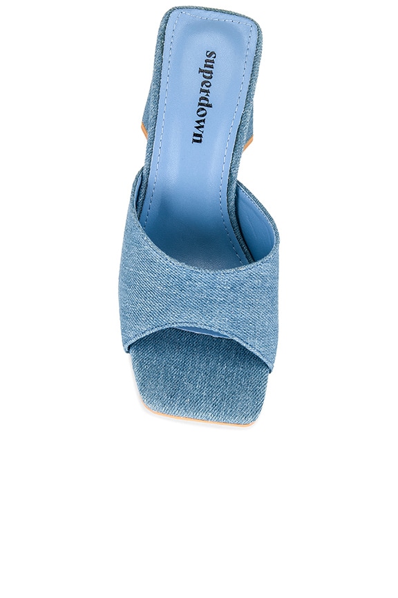 Shop Superdown Indigo Heel In Blue Denim