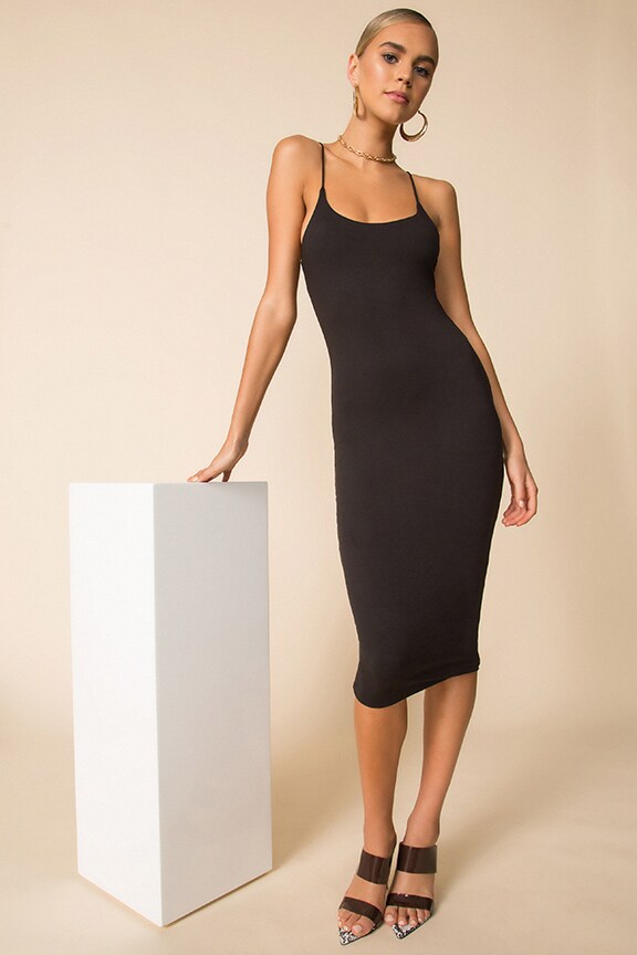 Image 1 of Basic Midi Dress in Black