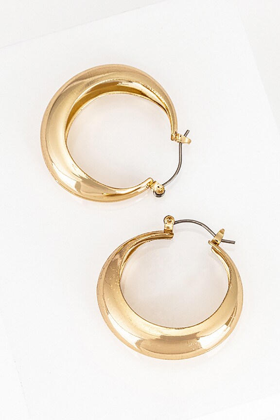 Image 1 of Rounded Hoop Earring in Gold