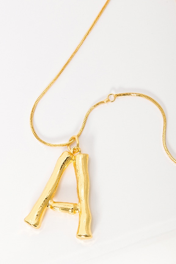 Image 1 of Large A Monogram Necklace in Gold
