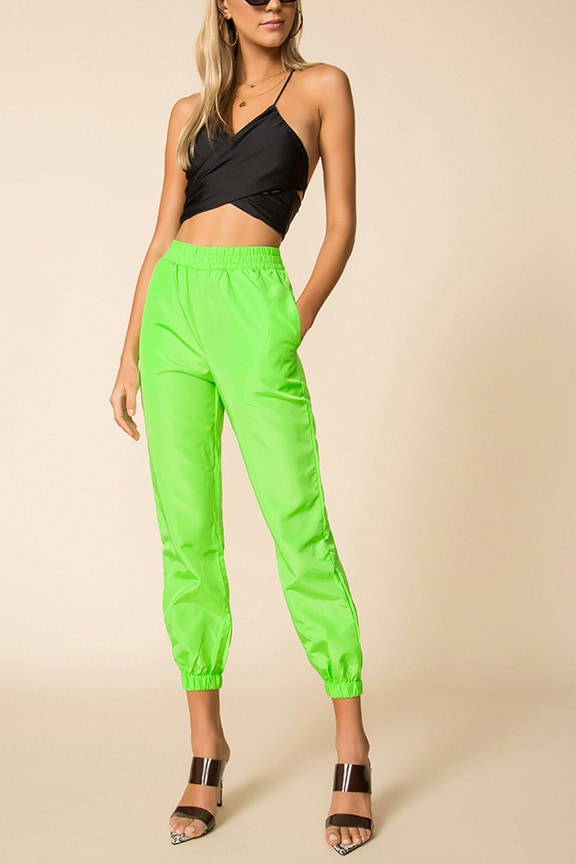 Image 1 of Parachute Pant in Neon Green