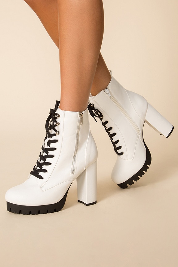 Image 1 of Wild Diva Lounge Veronica Bootie in White