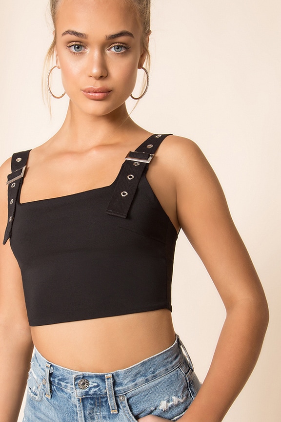Image 1 of Kailey Crop Top in Black