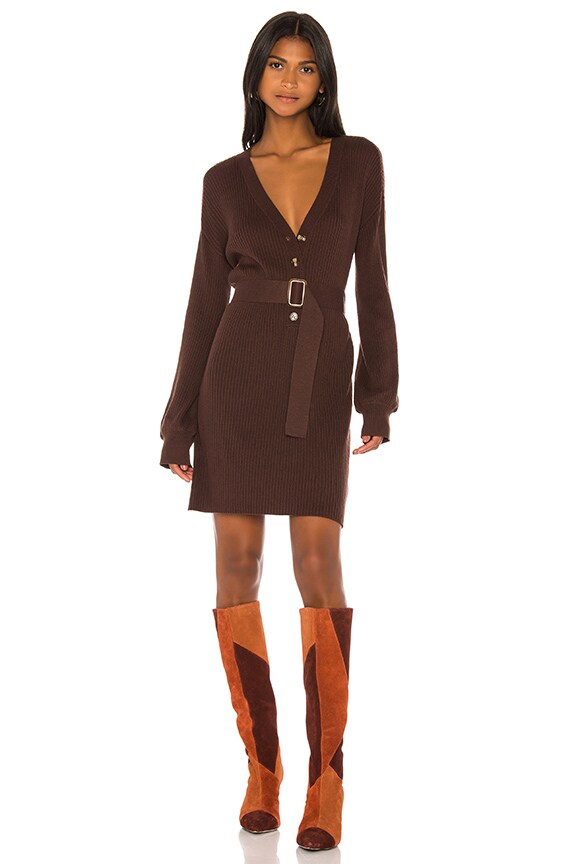 chocolate brown sweater dress