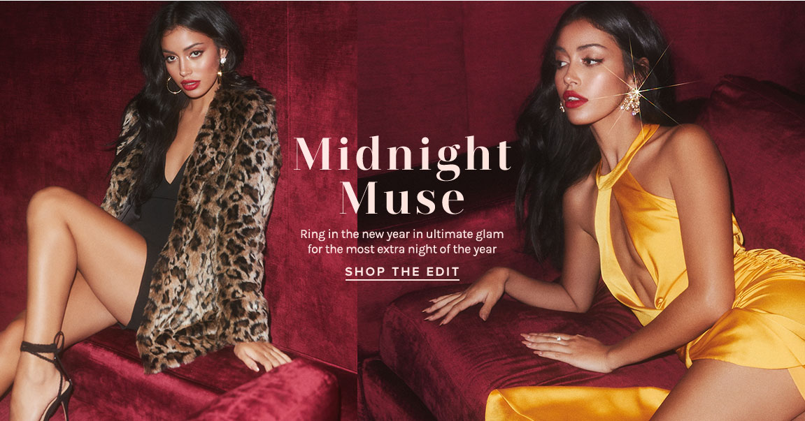 Midnight muse. Ring in the new year with ultimate glam for the most extra night of the year.