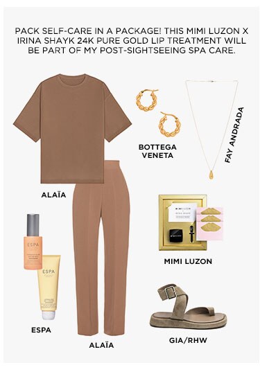 PACK SELF-CARE IN A PACKAGE! THIS MIMI LUZON X IRINA SHAYK 24K PURE GOLD LIP TREATMENT WILL BE PART OF MY POST-SIGHTSEEING SPA CARE.