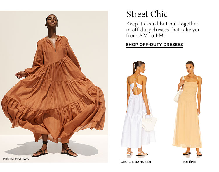 Street Chic. Keep it casual but put-together in off-duty dresses that take you from AM to PM. Shop Off-Duty Dresses