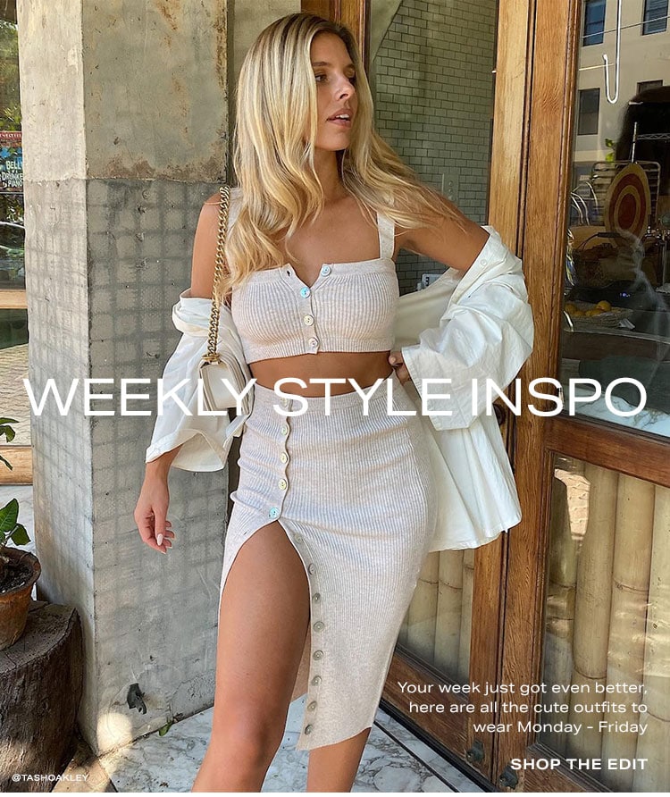 Weekly Style Inspo. Your week just got even better, here are all the cute outfits to wear Monday - Friday. Shop the edit.