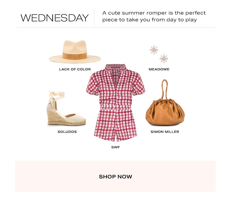 Wednesday. A cute summer romper is the perfect piece to take you from day to play. Shop Now