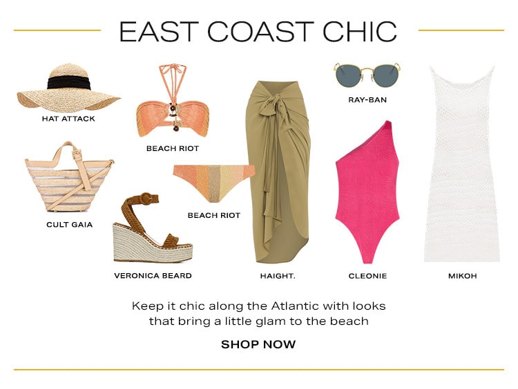 East Coast Chic: Keep it chic along the Atlantic with looks that bring a little glam to the beach - Shop Now