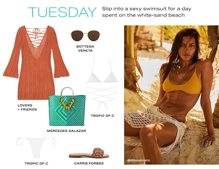 Vacay Style Inspo Tulum: Tuesday. Slip into a sexy swimsuit for a day spent on the white-sand beach - Shop Now