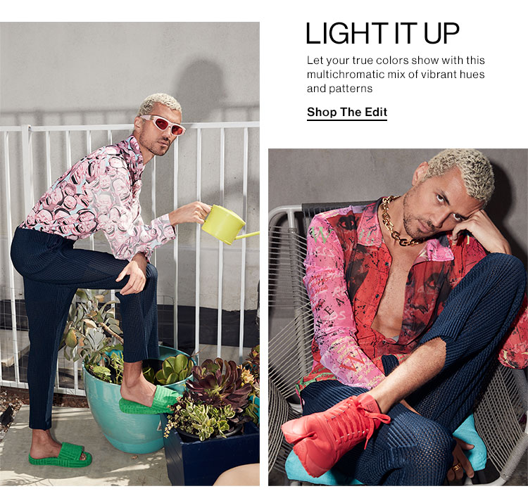 Light It Up. Let your true colors show with this multi chromatic mix of vibrant hues and patterns. Shop the Edit