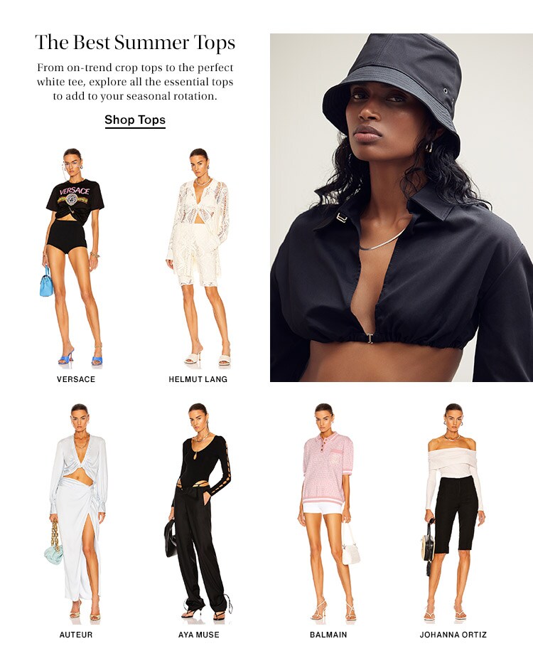 The Best Summer Tops: From on-trend crop tops to the perfect white tee, explore all the essential tops to add to your seasonal rotation. Shop Tops