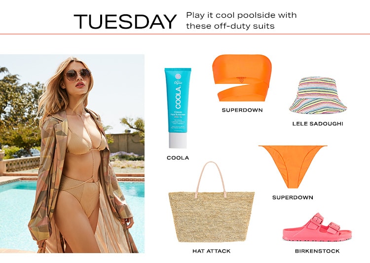 What to Wear on Vacation: Tuesday. Play it cool poolside with these off-duty suits - Shop Now
