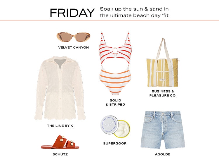 What to Wear on Vacation: Friday. Soak up the sun & sand in the ultimate beach day ‘fit - Shop Now