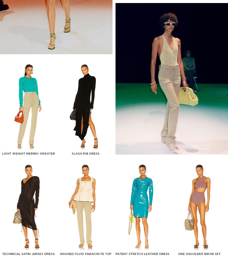 Bottega Veneta. Bold silhouettes & saturated hues dominate the latest collection, with an intended emphasis on key accessories including the label’s noteworthy bags & footwear. Shop Now
