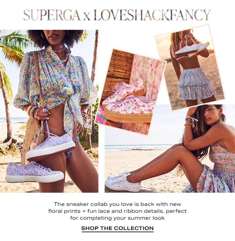 Supergva x LoveShackFancy: The sneaker collab you love is back with new floral prints + fun lace and ribbon details, perfect for completing your summer look - Shop the Collection
