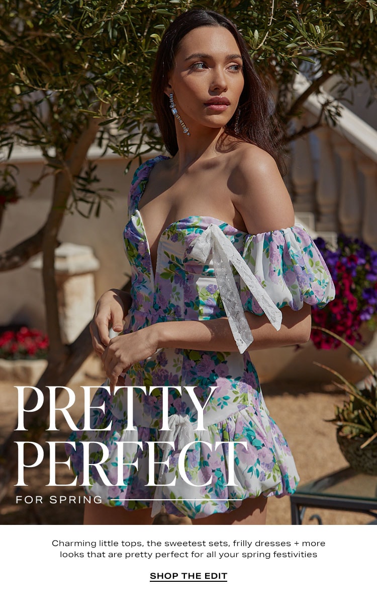 Pretty Perfect for Spring. Charming little tops, the sweetest sets, frilly dresses + more looks that are pretty perfect for all your spring festivities. Shop the Edit