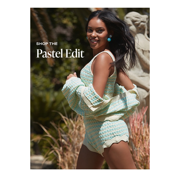 Color Crush: Pastels. Soft, candy-colored hues are here to sweeten up your wardrobe - think pale pink, baby blue & mint green - Shop the Edit