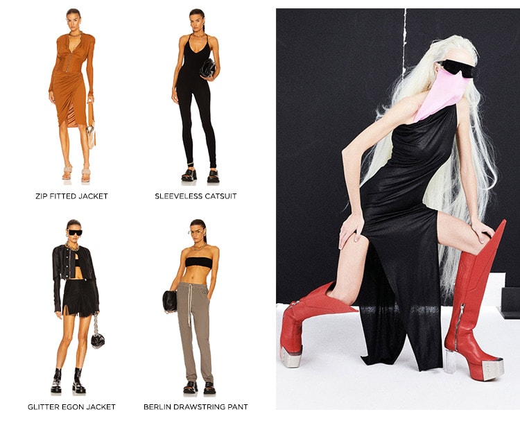 Rick Owens: With his boundary-pushing  approach to style & dramatic aesthetic, Designer Rick Owens continues to create wearable art with a focused responsibility on sustainable & ethical practices. Shop the Designer