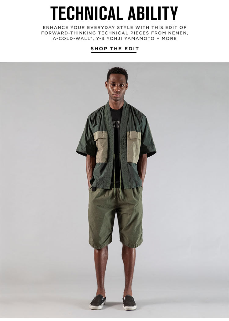 Technical Ability. Enhance your everyday style with this edit of forward-thinking technical pieces from Nemen, A-COLD-WALL*, Y-3 Yohji Yamamoto + more Shop the Edit