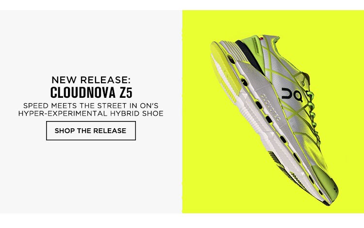 New Release: Cloudnova Z5. Speed meets the street in ON's Hyper-experimental hybrid shoe. Shop The Release