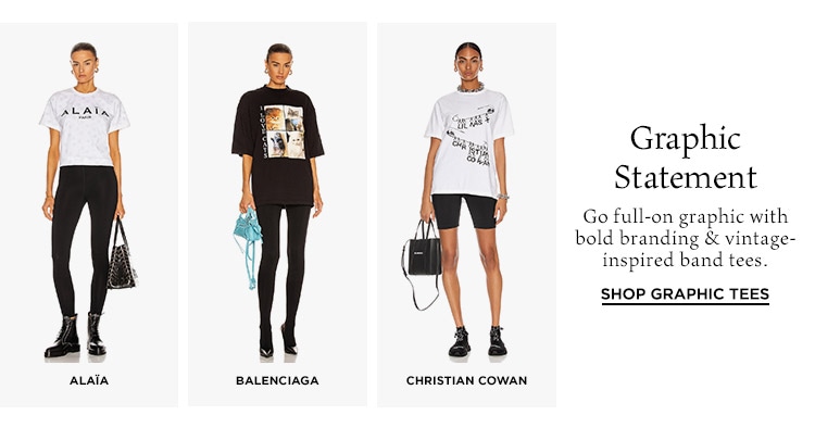 Graphic Statement: Go full-on graphic with bold branding & vintage-inspired band tees. Shop Graphic Tees