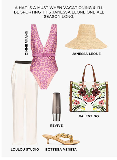 A HAT IS A MUST WHEN VACATIONING & I’LL BE SPORTING THIS JANESSA LEONE ONE ALL SEASON LONG.