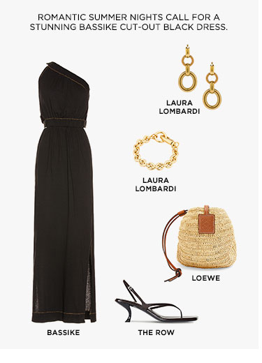 ROMANTIC SUMMER NIGHTS CALL FOR A STUNNING BASSIKE CUT-OUT BLACK DRESS.