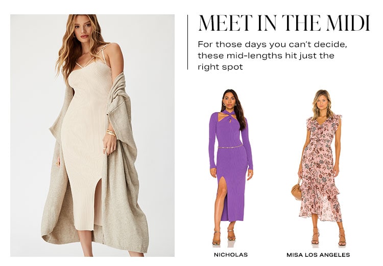 Meet in the Midi: For those days you can’t decide, these mid-lengths hit just the right spot - Shop Midi Dresses