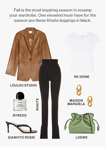 Fall is the most inspiring season to revamp your wardrobe. One elevated must-have for the season are these Khaite leggings in black.