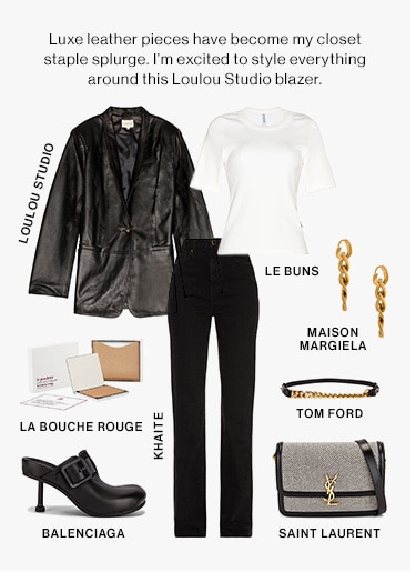 Luxe leather pieces have become my closet staple splurge. I’m excited to style everything around this Loulou Studio blazer.