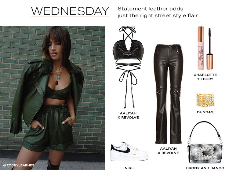 Weekly Style Inspo: Wednesday. Statement leather adds just the right street style flair - Shop Now