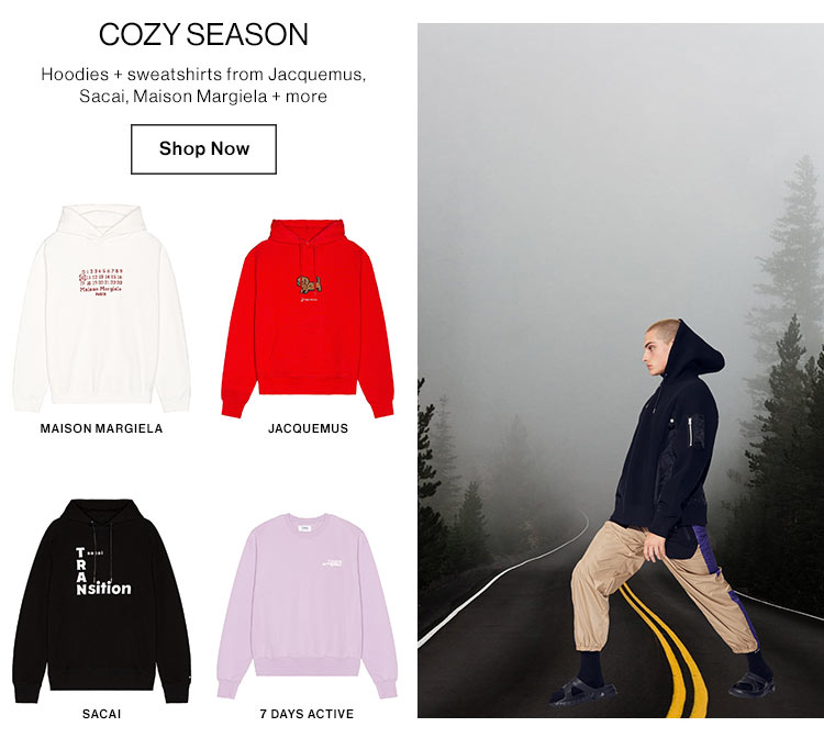 Cozy Season - Hoodies + sweatshirts from Jacquemus, Sacai, Maison Margiela + more - Shop The edit