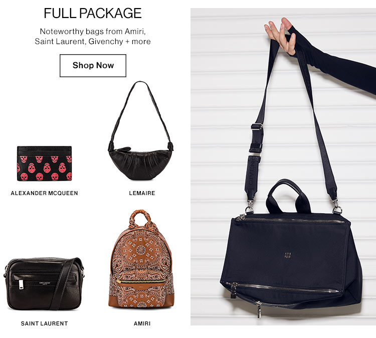Full Package - Noteworthy bags from Amiri, Saint Laurent, Givenchy + more - Shop The Edit