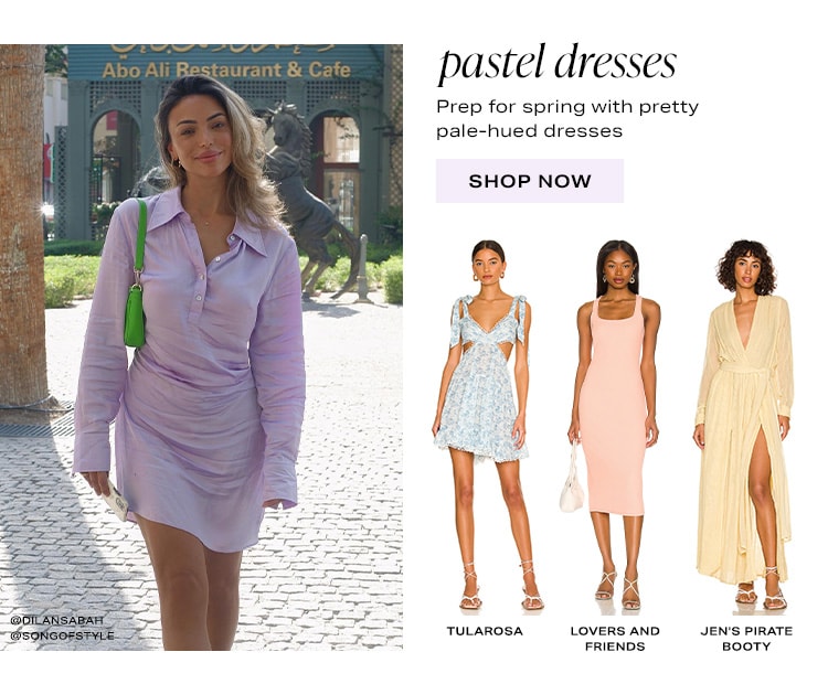 Pastel Dresses. Prep for spring with pretty pale-hued dresses. Shop Now