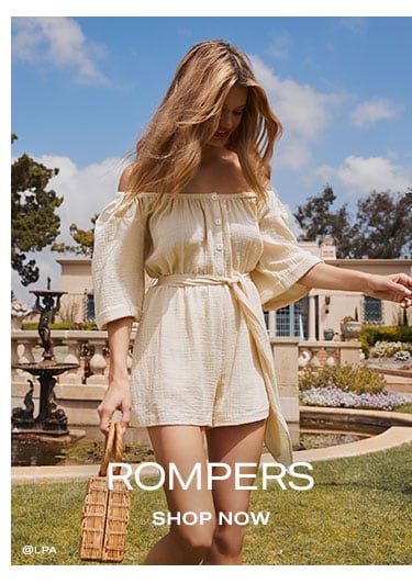 Unlock up to 50% off of....Rompers. Shop now.