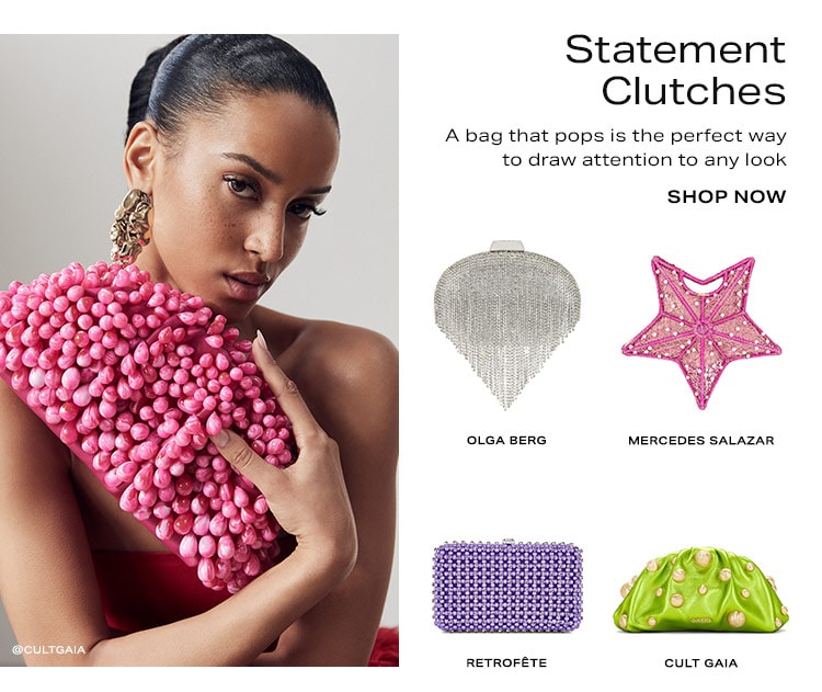 Statement Clutches: A bag that pops is the perfect way to draw attention to any look - Shop Now