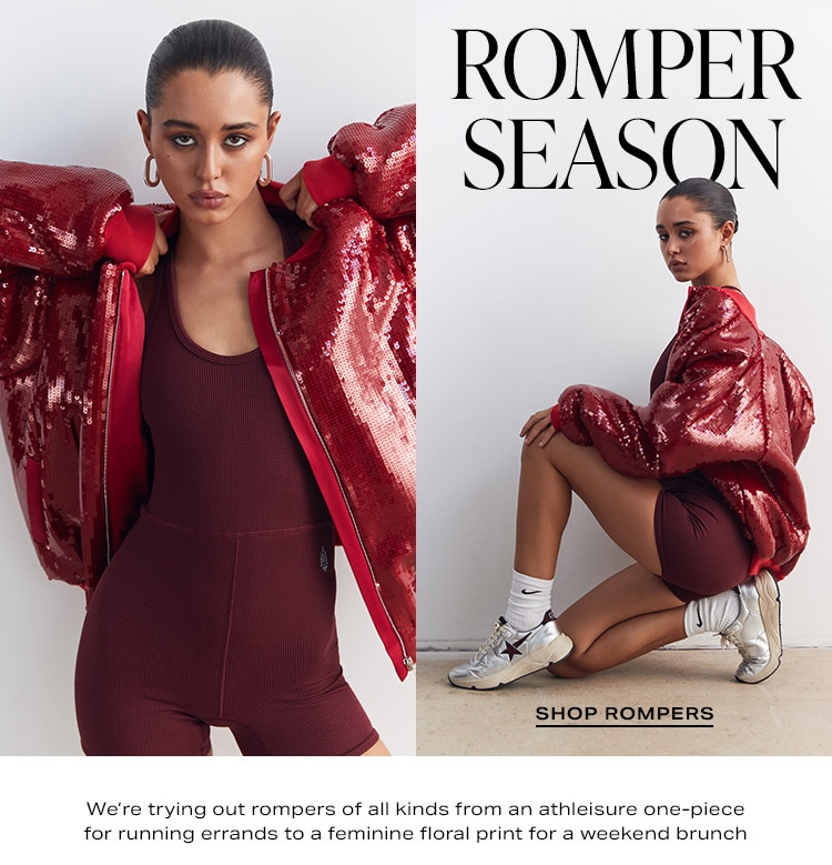 Romper Season: We’re trying out rompers of all kinds from an athleisure one-piece for running errands to a feminine floral print for a weekend brunch - Shop Rompers