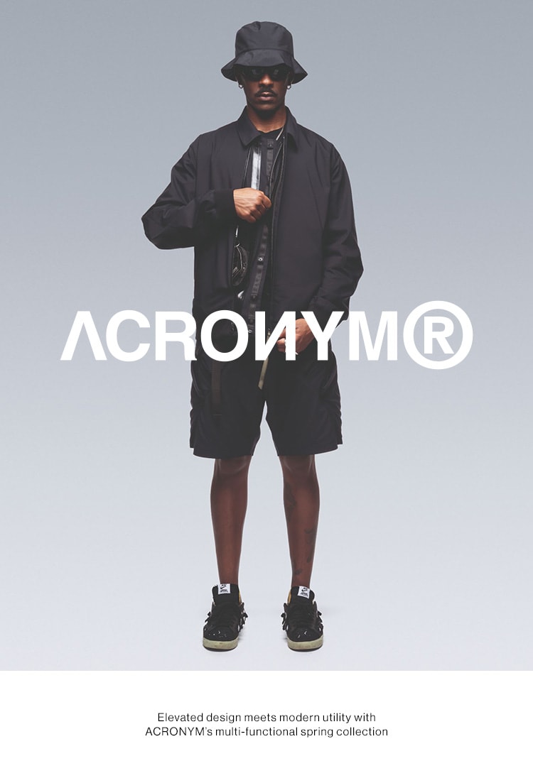 ACRONYM. Elevated design meets modern utility with ACRONYM’s multi-functional spring collection. SHOP THE COLLECTION  Elevated design meets modern utility with ACRONYM's multi-functional spring collection 
