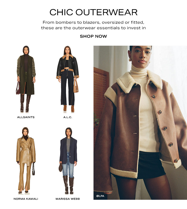 Top Styles to Shop Now: Chic Outerwear.From bombers to blazers, oversized or fitted, these are the outerwear essentials to invest in now - Shop Now