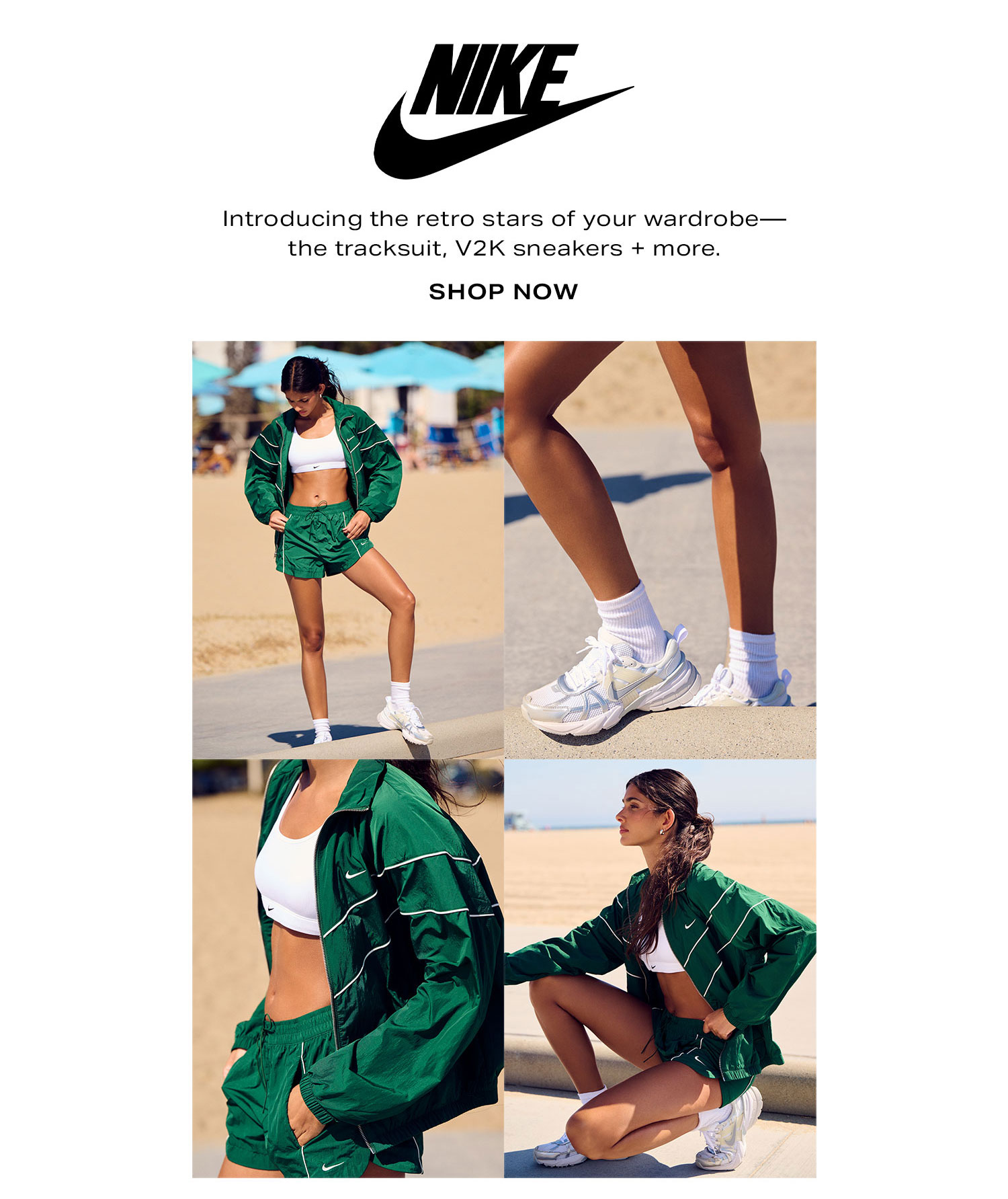 Nike. Introducing the retro stars of your wardrobe—the tracksuit, V2K sneakers + more. Shop Now.