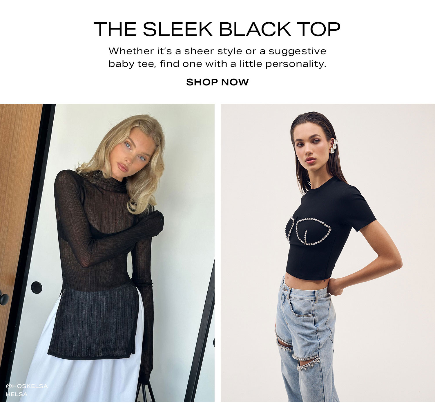 The Sleek Black Top. Shop Now.