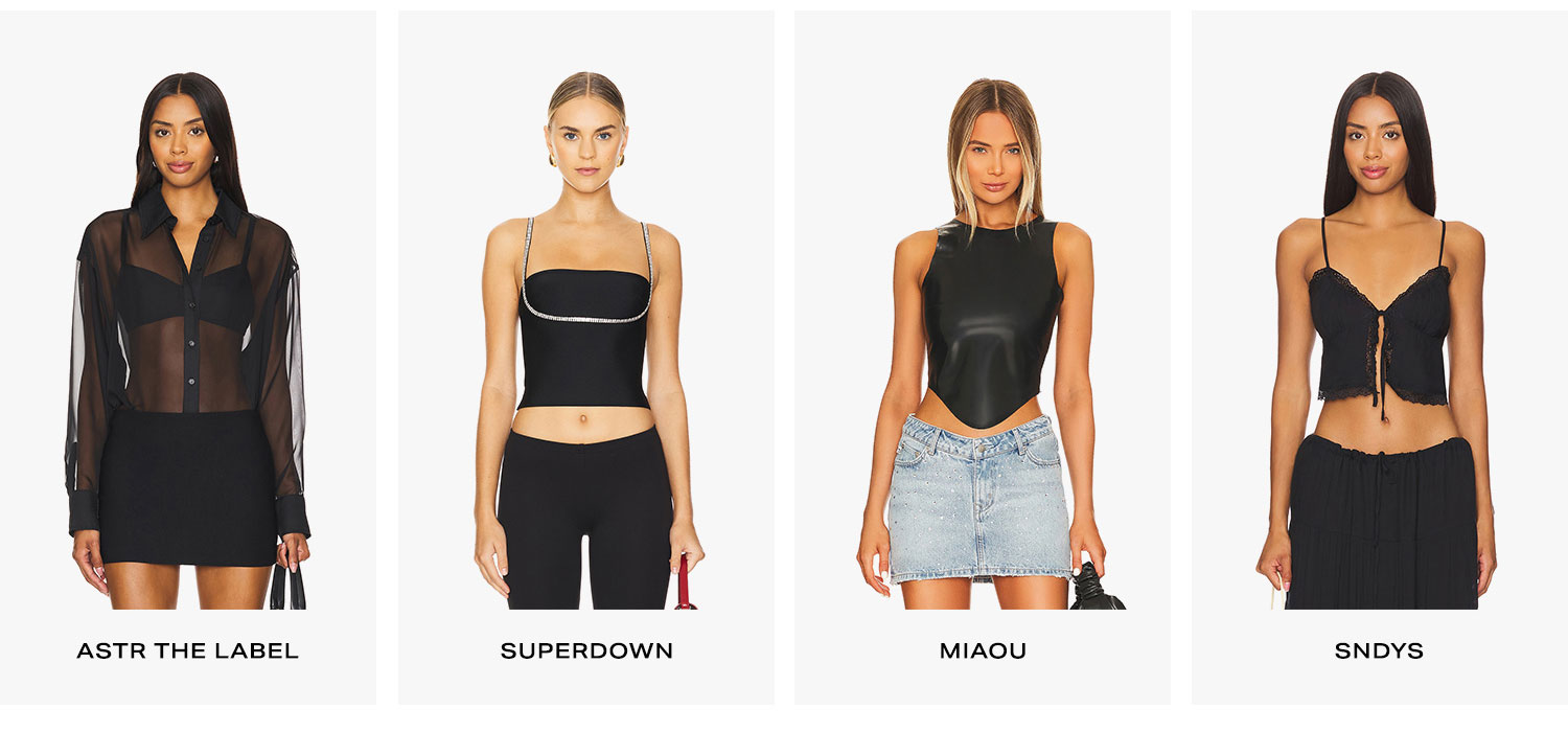 The Sleek Black Top. Row of product.