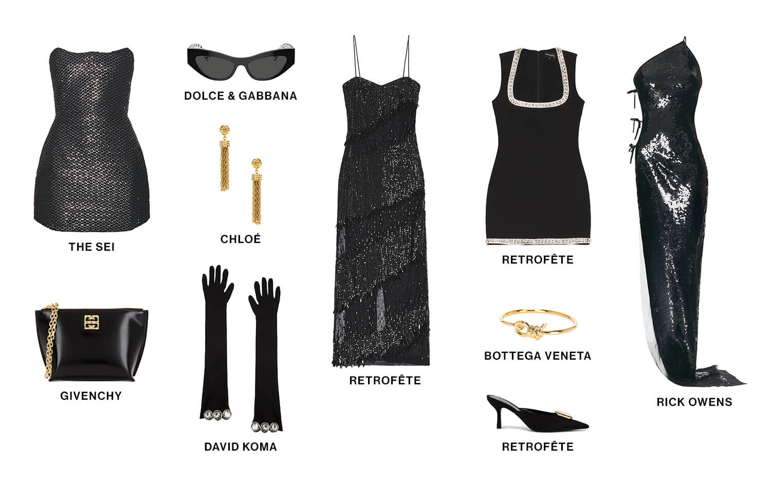 BLACK DRESSES, BUT ADD SOME SPARKLE CTA: Shop Now