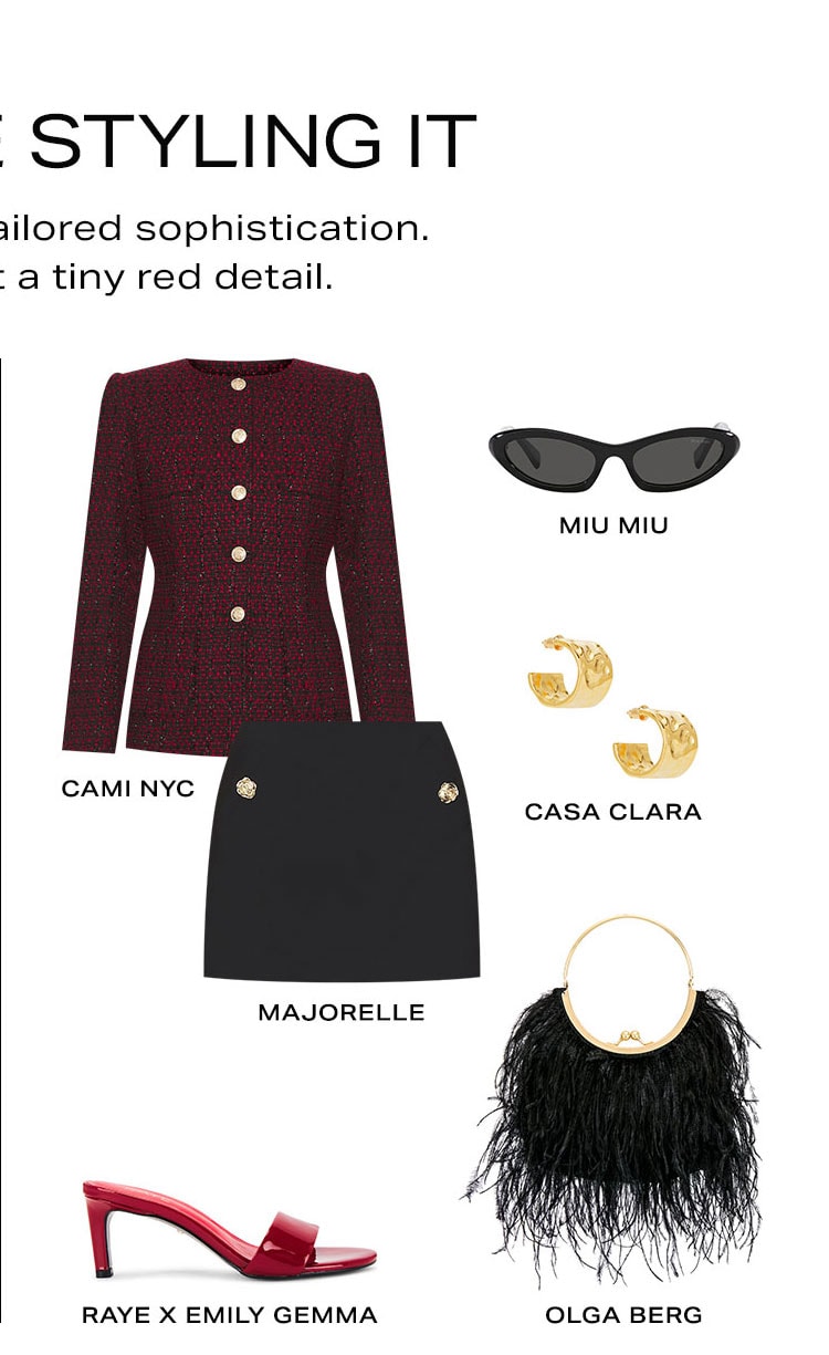 How We're Styling It: Femme and flirty or tailored sophistication. Look 2