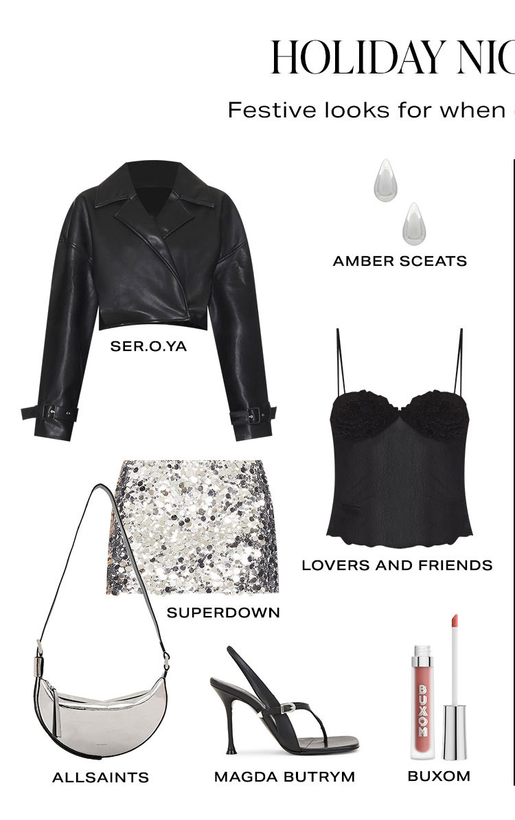 Holiday Nights, 2 Ways: Look 1. Festive looks for when dresses aren't the vibe.