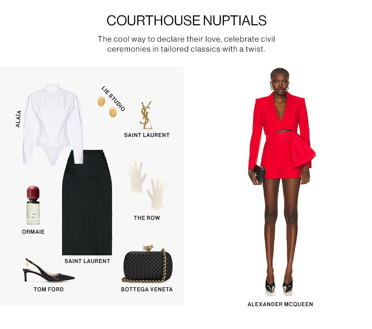 COURTHOUSE NUPTIALS. The cool way to declare their love, celebrate civil ceremonies in tailored classics with a twist.