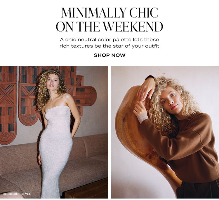 Minimally Chic on the Weekend: A chic neutral color palette lets these rich textures be the star of your outfit - Shop Now