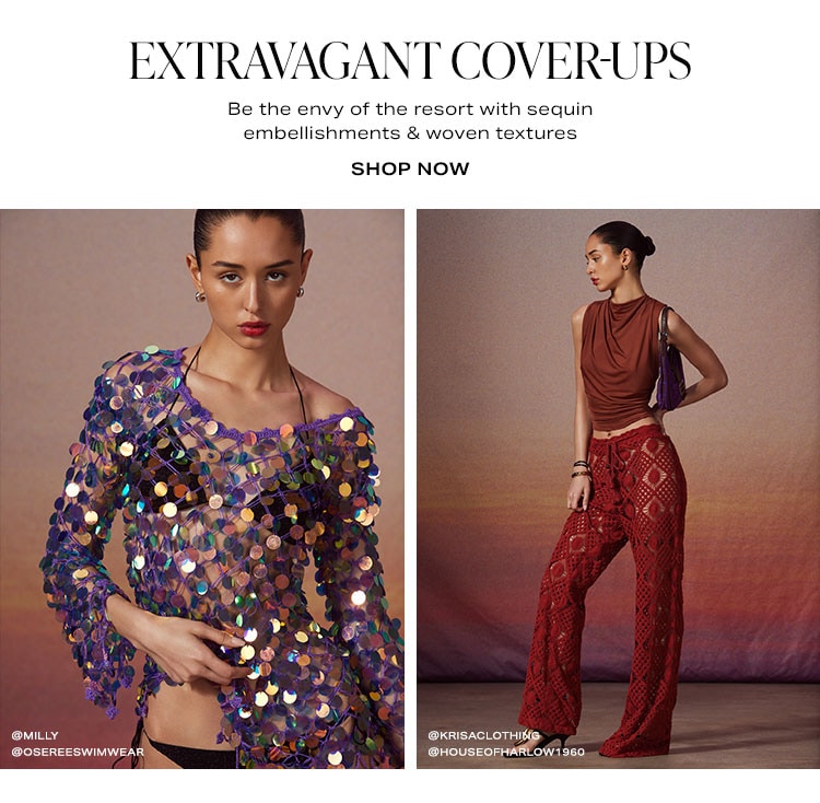 Extravagant Cover-Ups: Be the envy of the resort with sequin embellishments & hand-woven textures - Shop Now